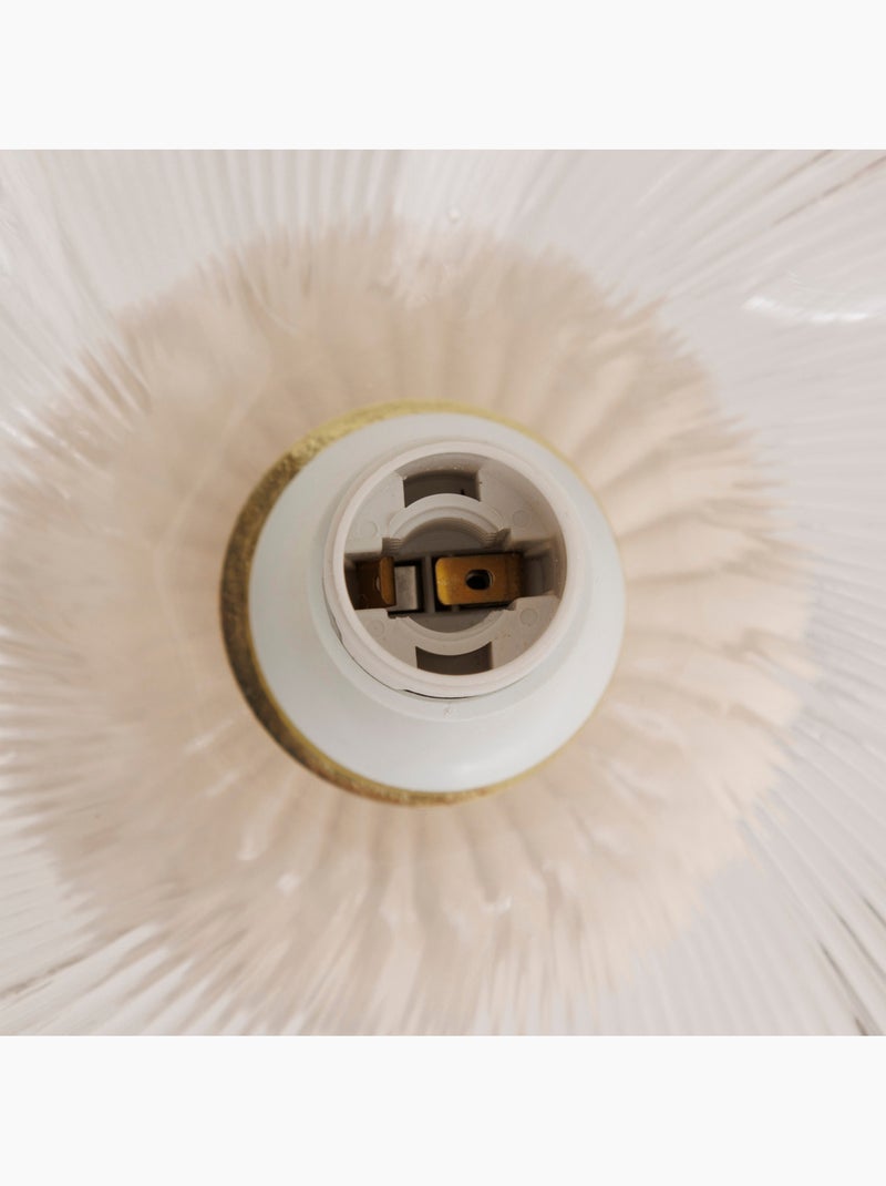 Lampe à poser forme fleur en céramique abat-jour verre PHYLAS Beige - Kiabi