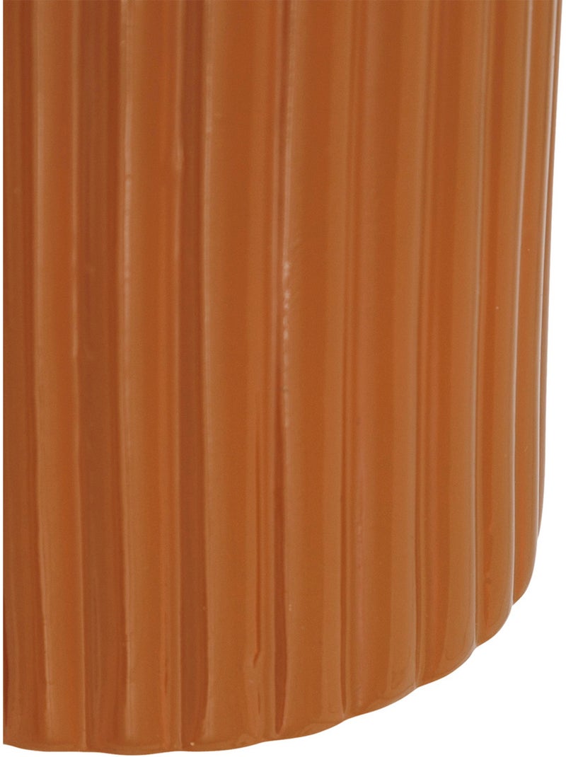 Lampe à poser forme fleur en céramique abat-jour verre PHYLAS Camel - Kiabi