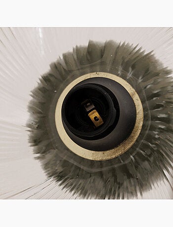 Lampe à poser forme fleur en céramique abat-jour verre PHYLAS