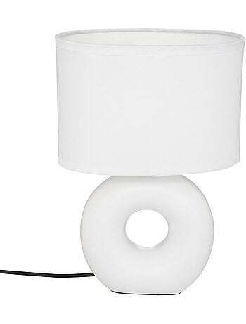 Lampe à poser grès abat-jour coton BARU