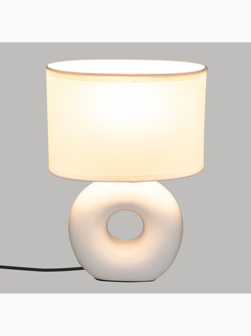 Lampe à poser grès abat-jour coton BARU - Kiabi
