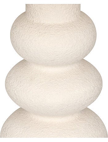 Lampe à poser grès galets abat-jour tissu ALITHA