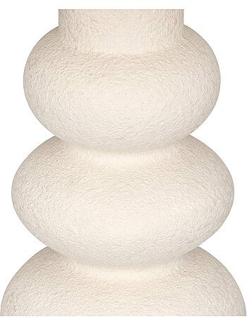 Lampe à poser grès galets abat-jour tissu ALITHA