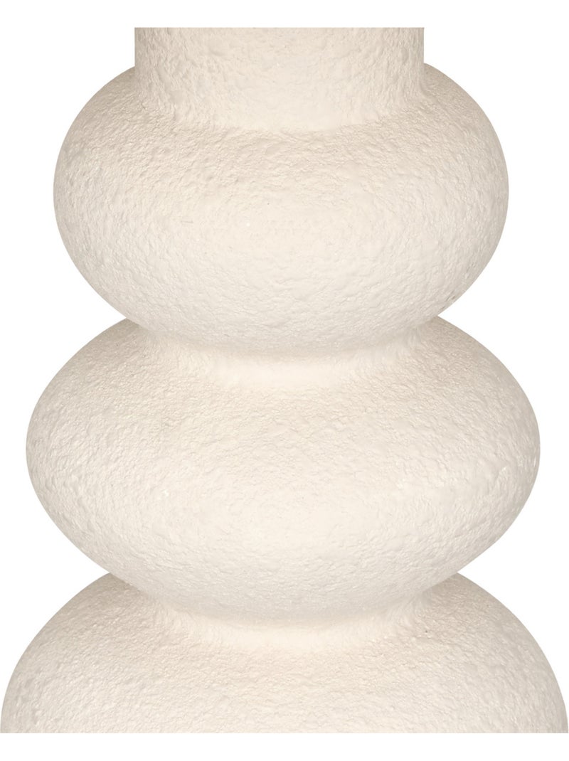 Lampe à poser grès galets abat-jour tissu ALITHA Beige - Kiabi