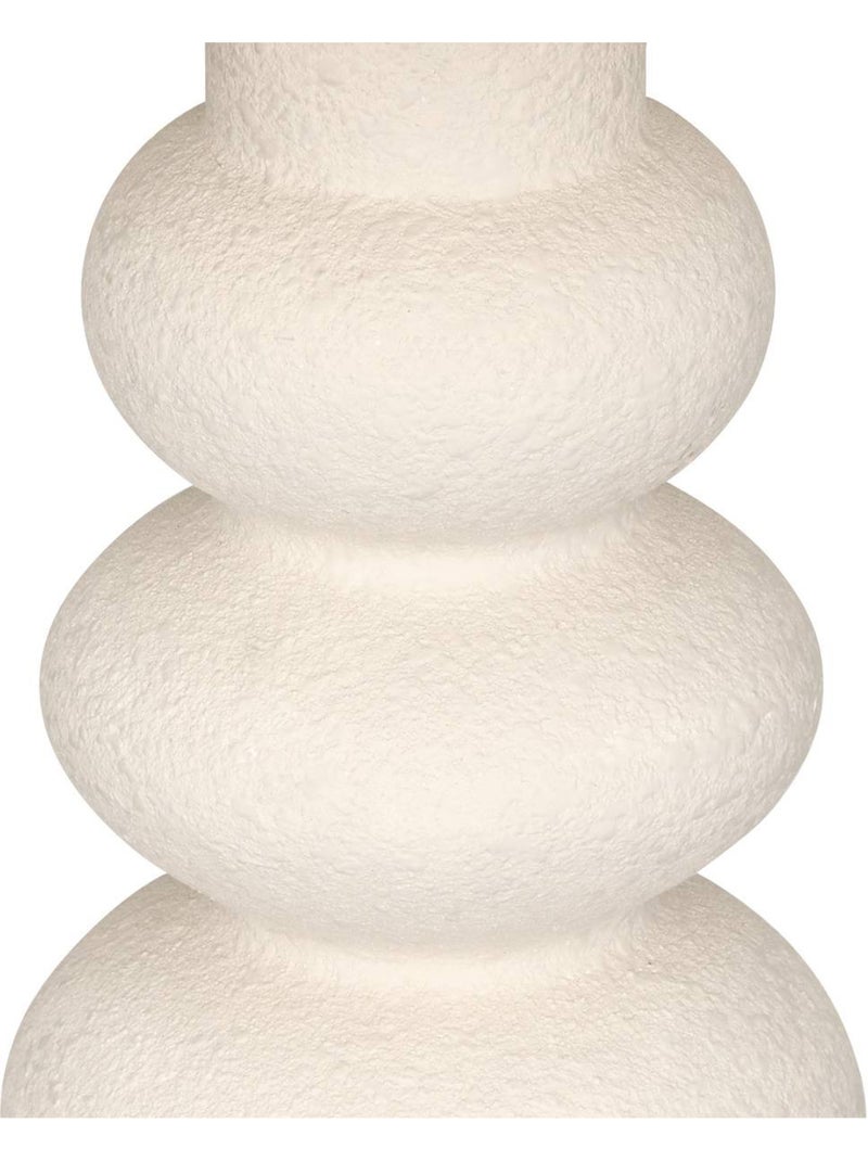 Lampe à poser grès galets abat-jour tissu ALITHA Beige - Kiabi