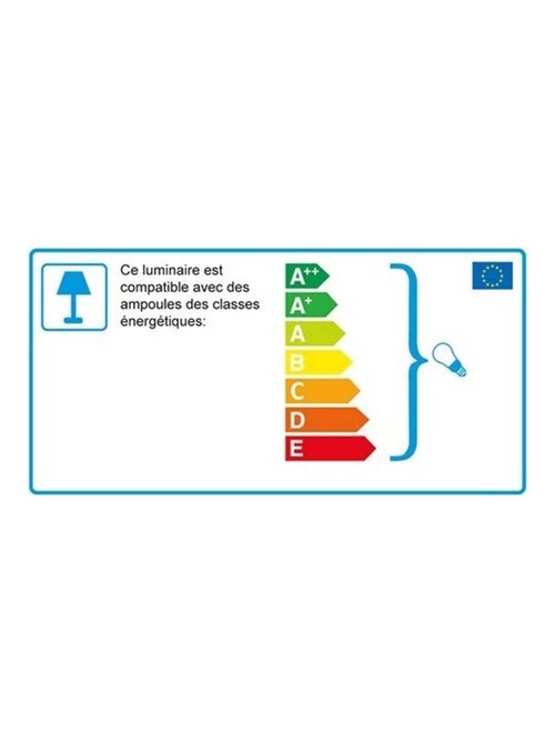 Lampe à poser grille en métal noir et bois - Kiabi