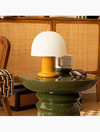 Lampe à poser LED verre sans fil à piles RICK