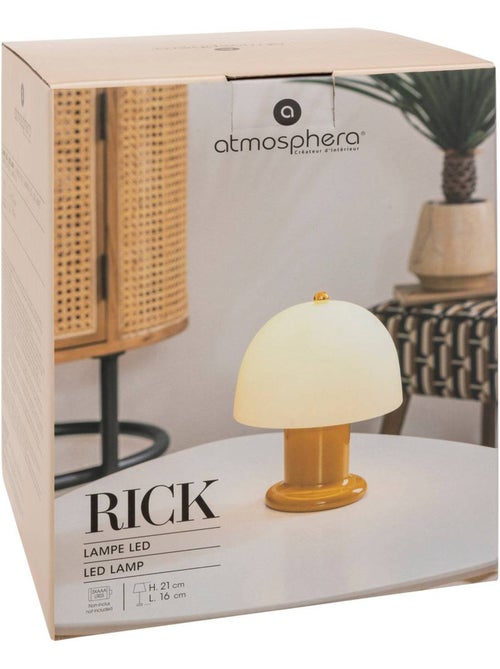 Lampe à poser LED verre sans fil à piles RICK - Kiabi