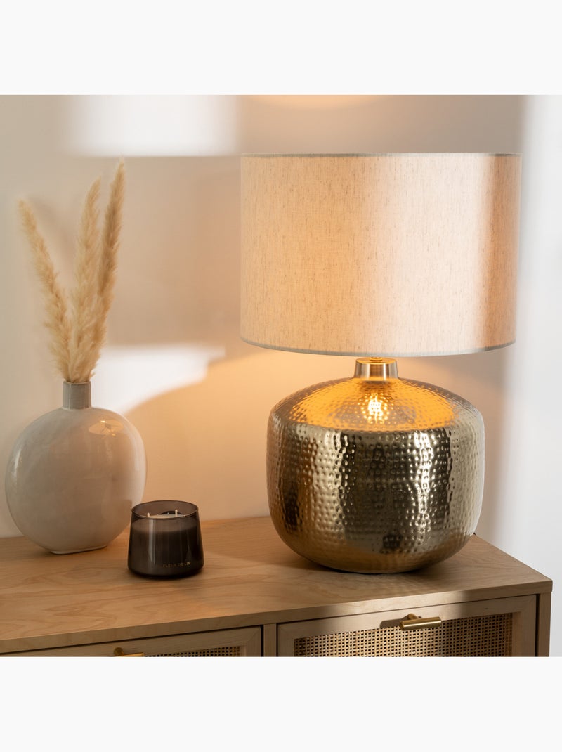Lampe à poser métal et coton KAIS Bronze - Kiabi
