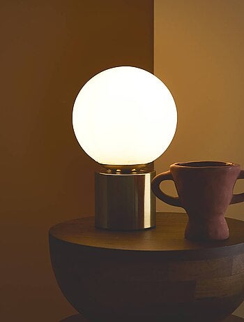 Lampe à poser métal et verre H 25cm Nino
