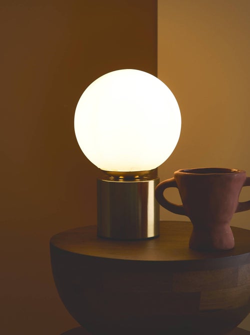 Lampe à poser métal et verre H 25cm Nino - Kiabi Lampe à poser métal et verre H 25cm Nino - Kiabi