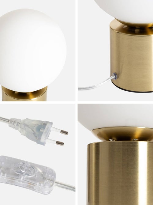 Lampe à poser métal et verre H 25cm Nino - Kiabi Lampe à poser métal et verre H 25cm Nino - Kiabi