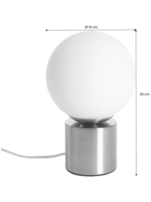Lampe à poser métal et verre H 25cm Nino - Kiabi Lampe à poser métal et verre H 25cm Nino - Kiabi
