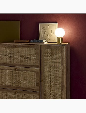 Lampe à poser métal et verre h 25cm nino