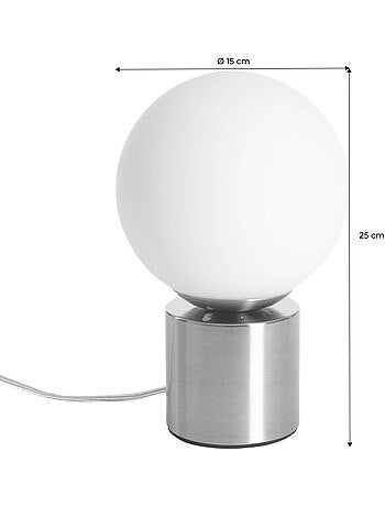 Lampe à poser métal et verre h 25cm nino