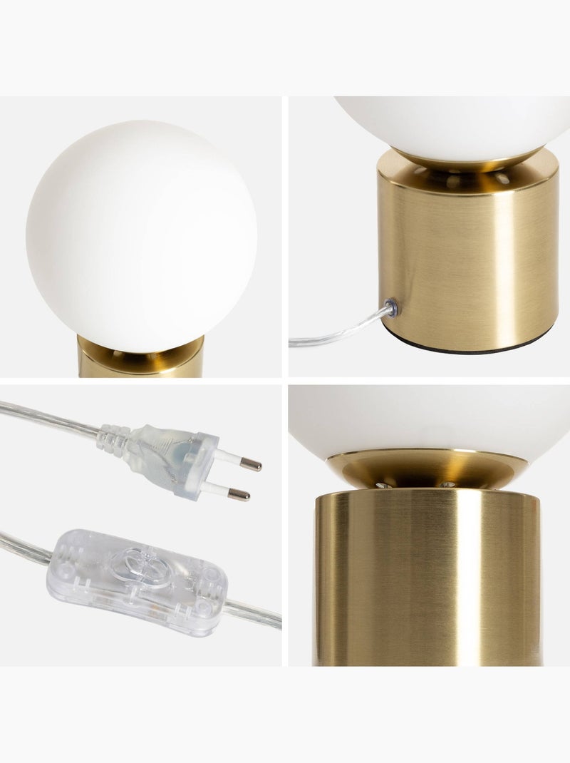 Lampe à poser métal et verre h 25cm nino Or - Kiabi