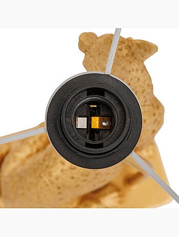 Lampe à poser métal résine léopard abat-jour tissu GEPI