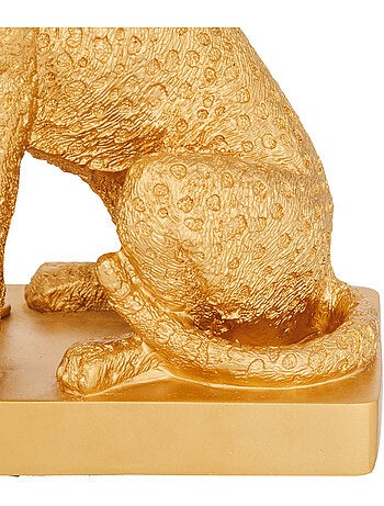 Lampe à poser métal résine léopard abat-jour tissu GEPI