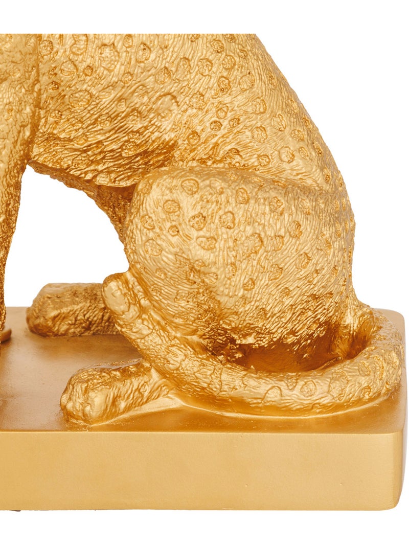 Lampe à poser métal résine léopard abat-jour tissu GEPI Doré - Kiabi