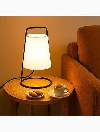 Lampe à poser moderne en métal noir 35cm