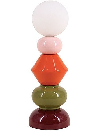 Lampe à poser multicolore en céramique et verre 41cm