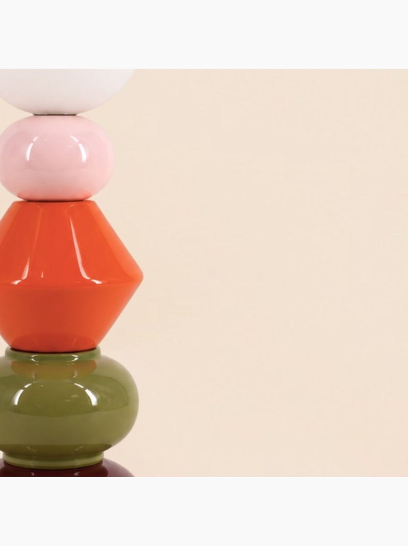 Lampe à poser multicolore en céramique et verre 41cm Bordeaux - Kiabi