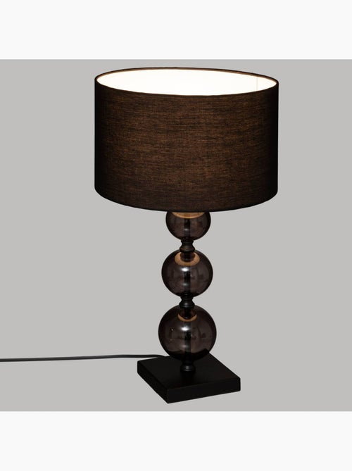 Lampe à poser sphères en verre et abat-jour coton alma - Kiabi