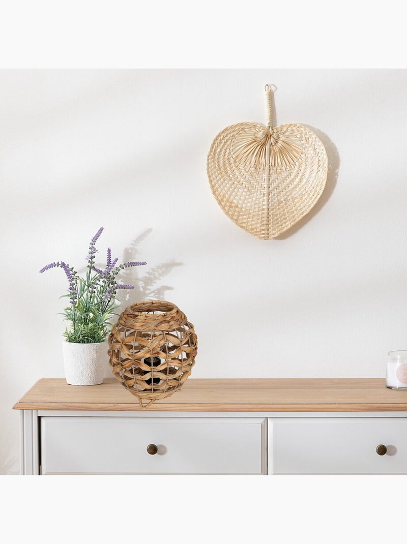 Lampe à poser sphérique en jacinthe d'eau tressée SAND Beige - Kiabi