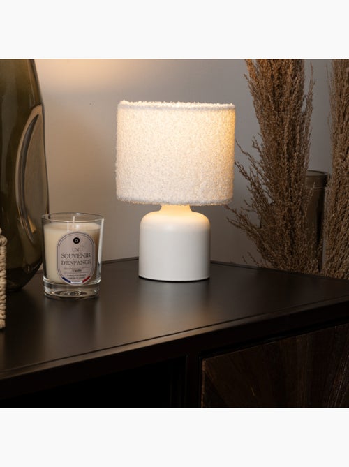 Lampe à poser tissu bouclette BONA - Kiabi