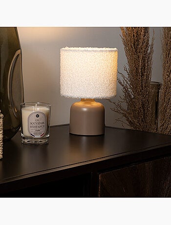 Lampe à poser tissu bouclette BONA