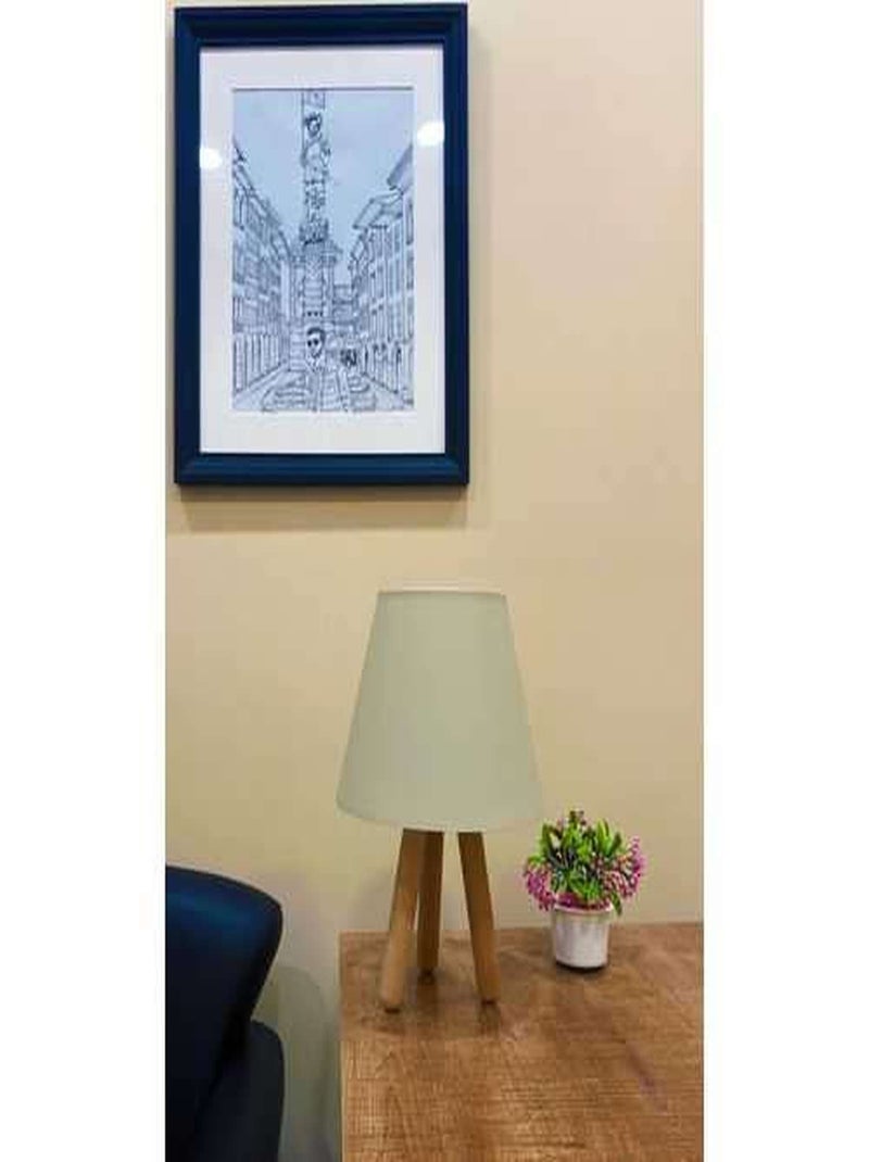 Lampe à poser trépied en bois ANKARA Beige - Kiabi