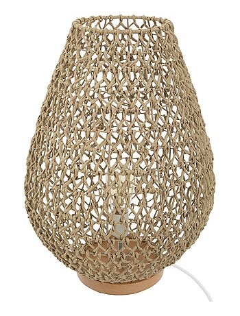 Lampe à poser tressée en bois Eté Indien