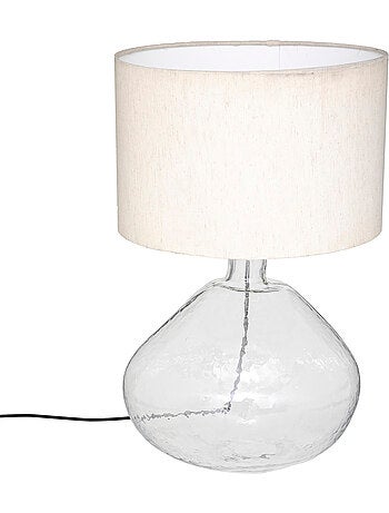Lampe à poser verre abat-jour coton melly