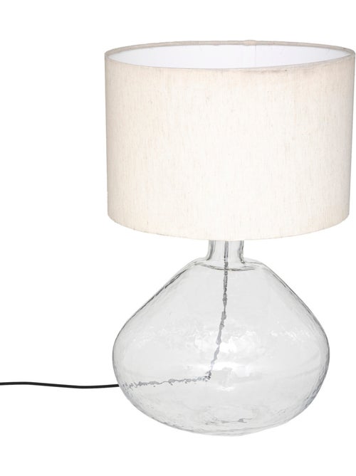 Lampe à poser verre abat-jour coton MELLY - Kiabi Lampe à poser verre abat-jour coton MELLY - Kiabi