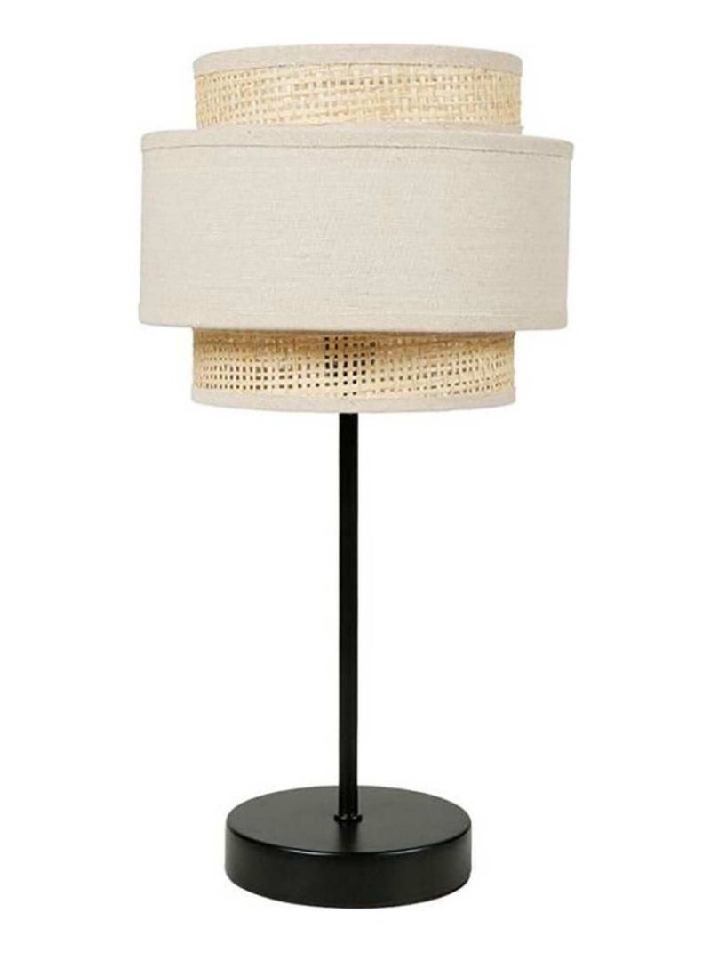 Lampe abat-jour papier rotin 3 niveaux beige Beige - Kiabi
