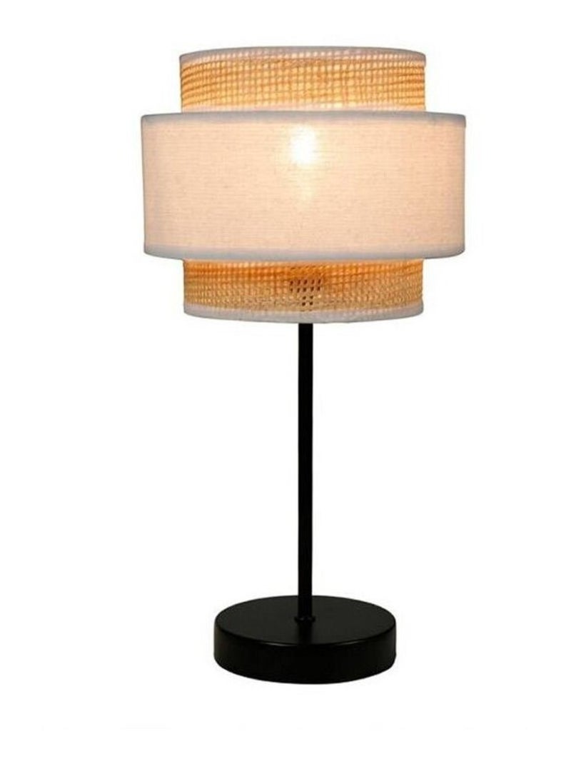 Lampe abat-jour papier rotin 3 niveaux blanc Blanc - Kiabi