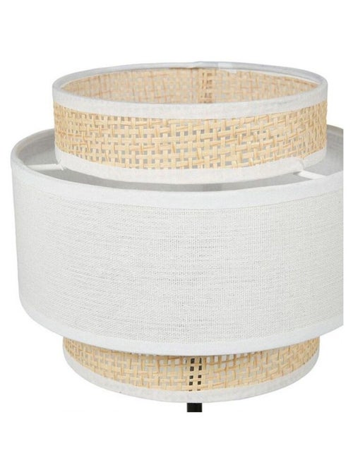 Lampe abat-jour papier rotin 3 niveaux blanc - Kiabi