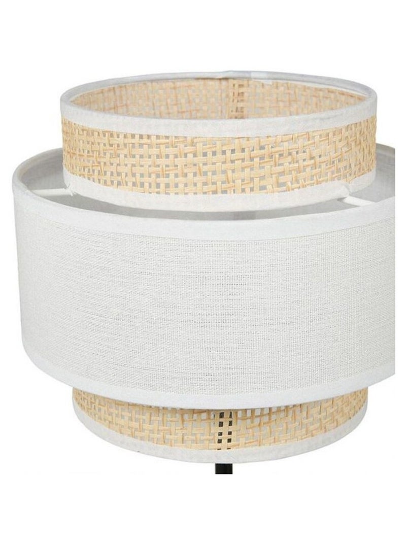 Lampe abat-jour papier rotin 3 niveaux blanc Blanc - Kiabi