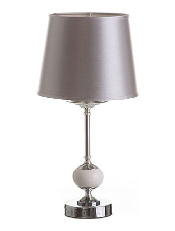 Lampe argenté en métal et céramique