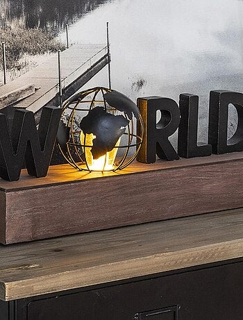 Lampe avec mot "WORLD
