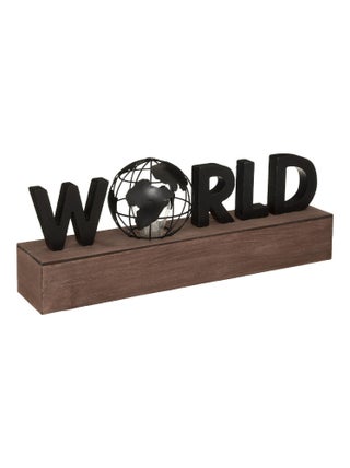 Lampe avec mot "WORLD"