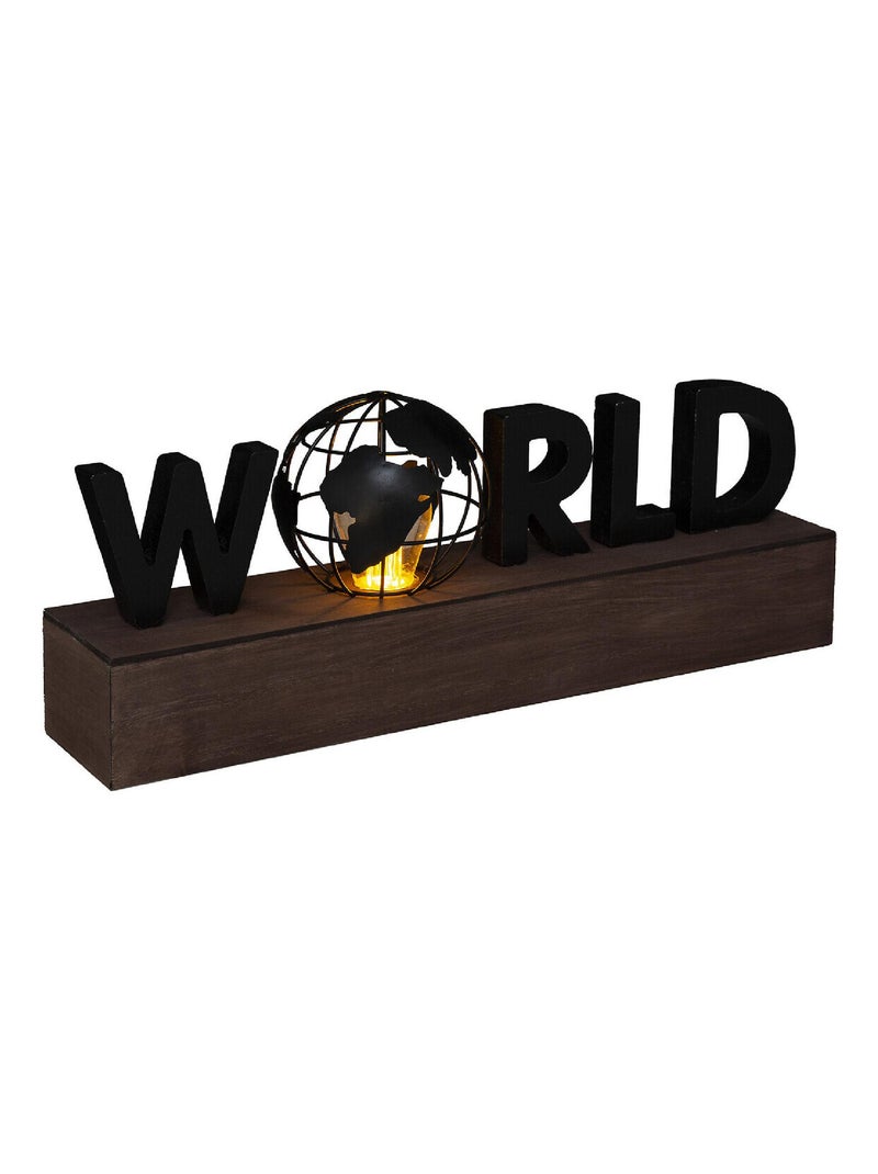 Lampe avec mot "WORLD" Noir - Kiabi