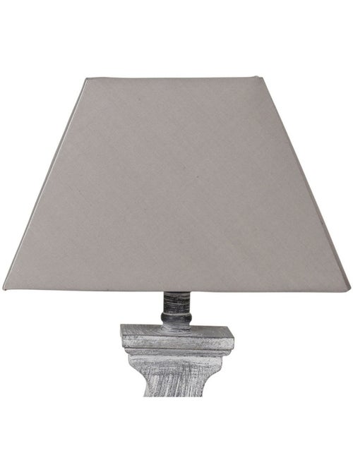Lampe base rectangulaire en bois coloris gris - Kiabi