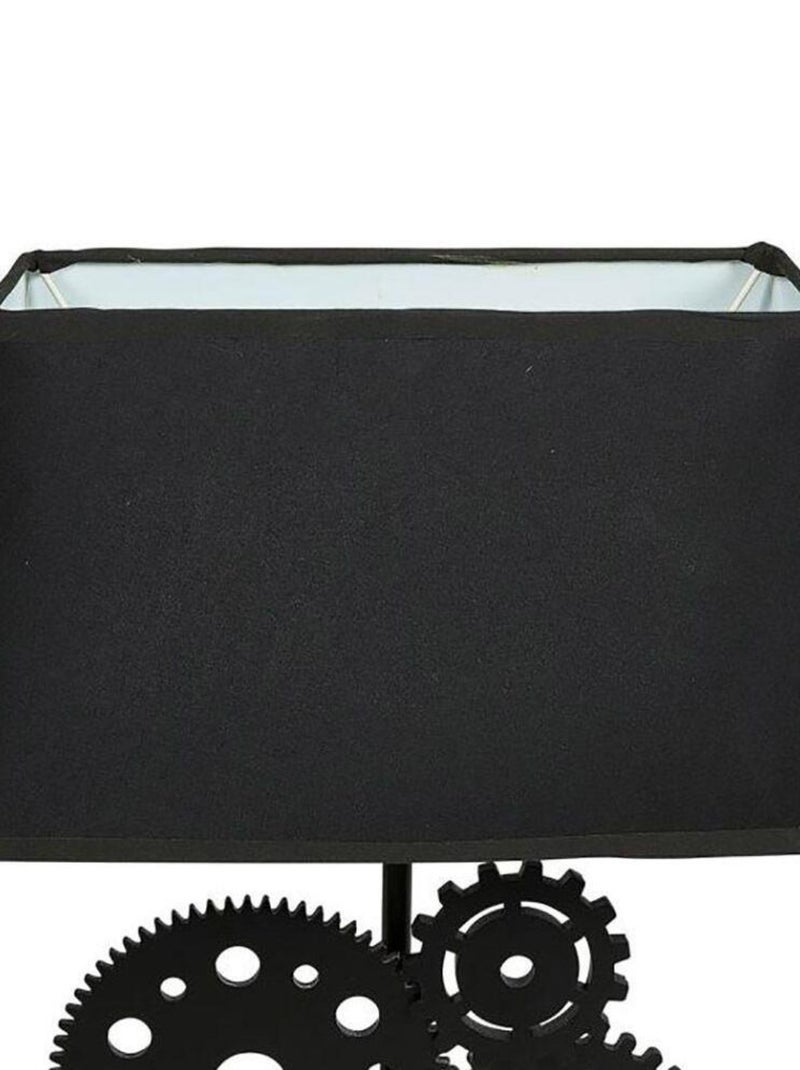 Lampe bois noir tissu rouages Noir - Kiabi