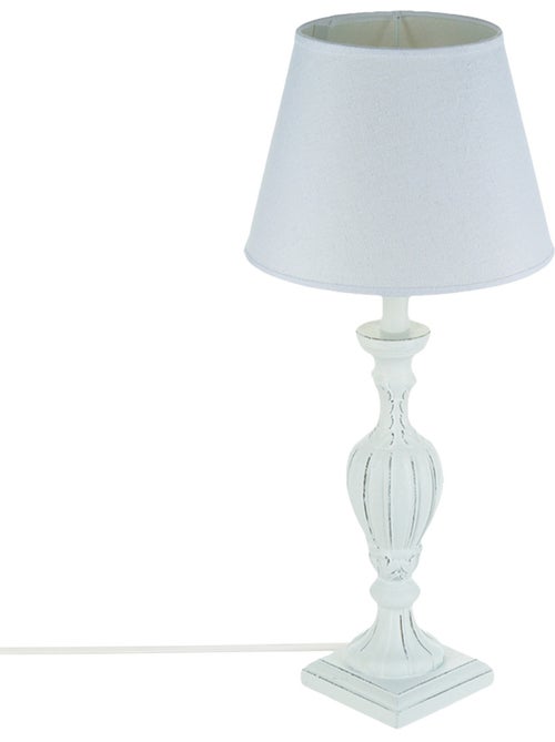 Lampe bois patiné et lin RENZO - Kiabi Lampe bois patiné et lin RENZO - Kiabi