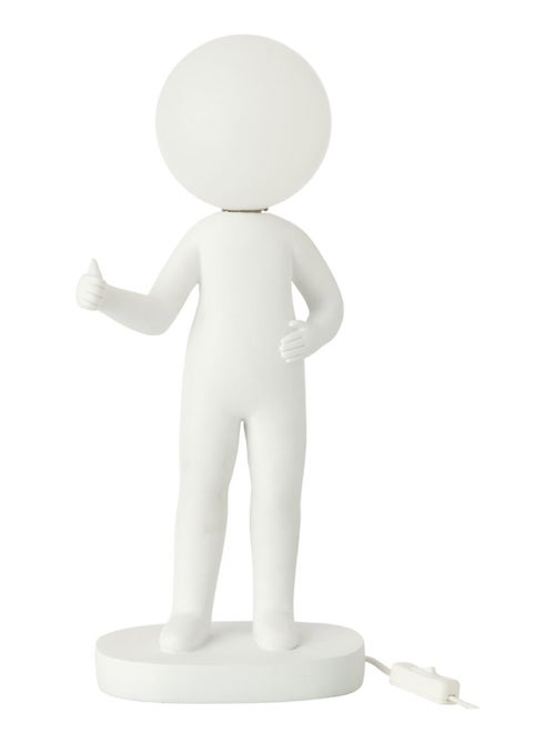 Lampe bonhomme levant le pouce en résine blanche - Kiabi