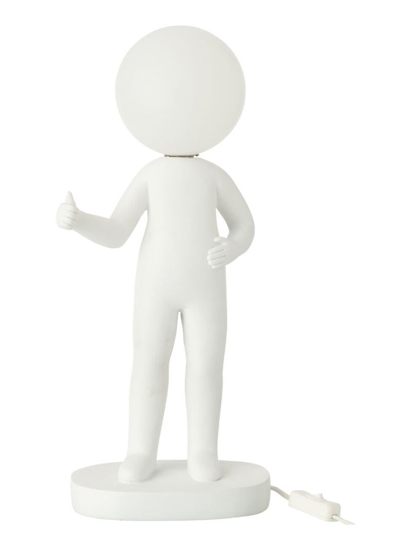 Lampe bonhomme levant le pouce en résine blanche Blanc - Kiabi