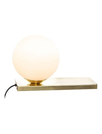 Lampe boule à poser avec base doré