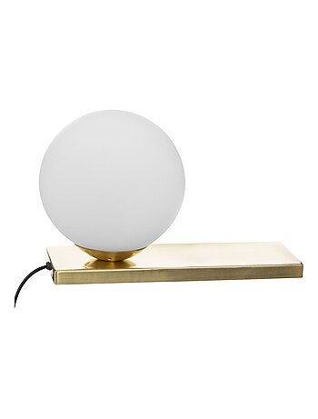 Lampe boule à poser avec base doré