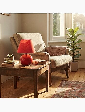 Lampe Boule en Céramique 24 cm Rouge